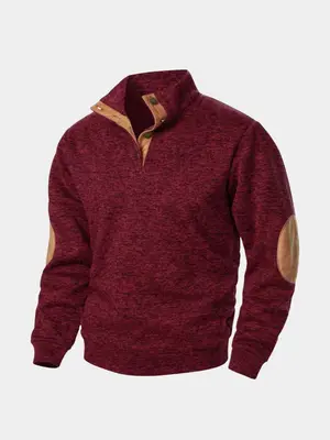 Men's Heritage Elbow Patch High Collar Pullover S-3XL — Cross & Crown