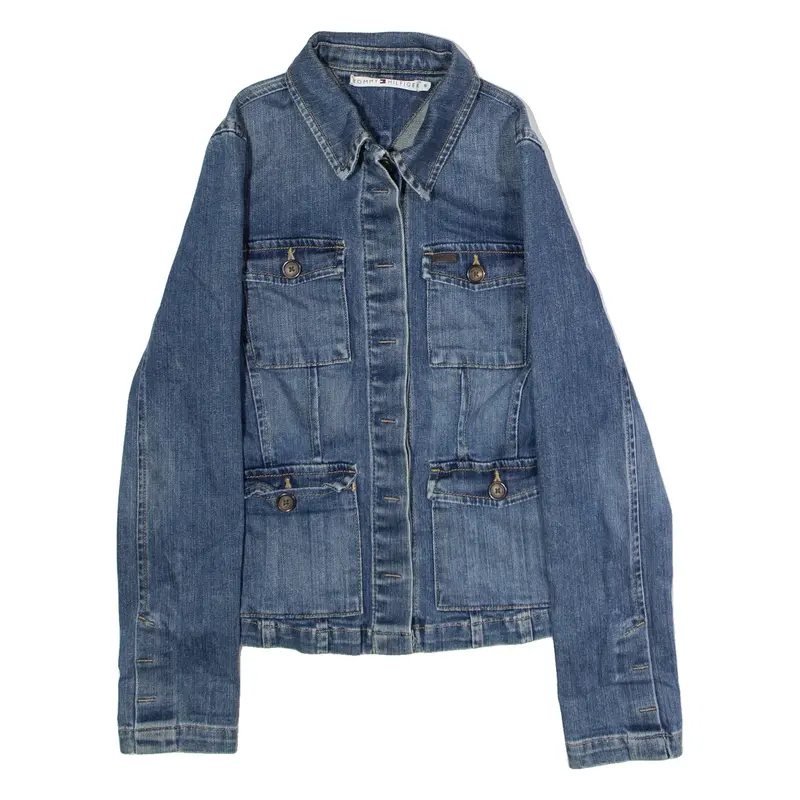 TOMMY HILFIGER Womens Denim Jacket Blue UK 6