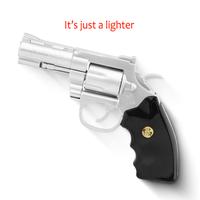 [No Fuel Included] Refillable Exquisite Revolver Butane Lighter Adjustable Flame Windproof Detachable Model Lighter For Cooki...