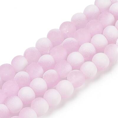 Frosted Crackle Glass Beads Strands