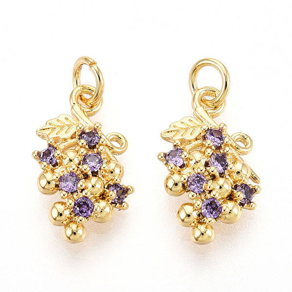 Brass Micro Pave Cubic Zirconia Pendants
