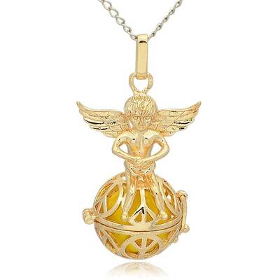 Golden Tone Brass Hollow Round Cage Pendants