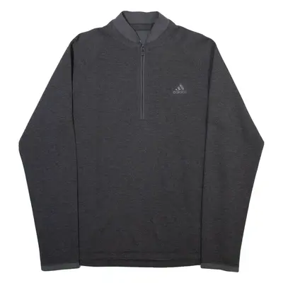 ADIDAS Mens Sweatshirt Grey 1/4 Zip M