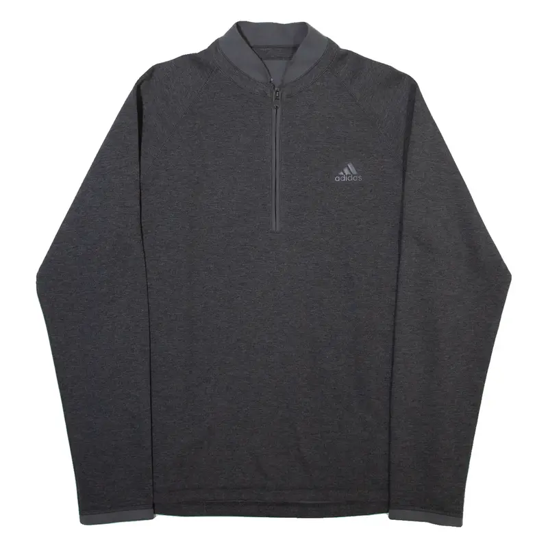 ADIDAS Mens Sweatshirt Grey 1/4 Zip M