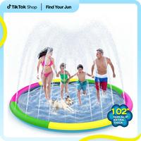 Non Slip Splash Pad for Kids and Dogs, 102'' Extra Large Splash Pad Outdoor Sprinkler for Kids, Dog Water Summer Toys Outdoor...