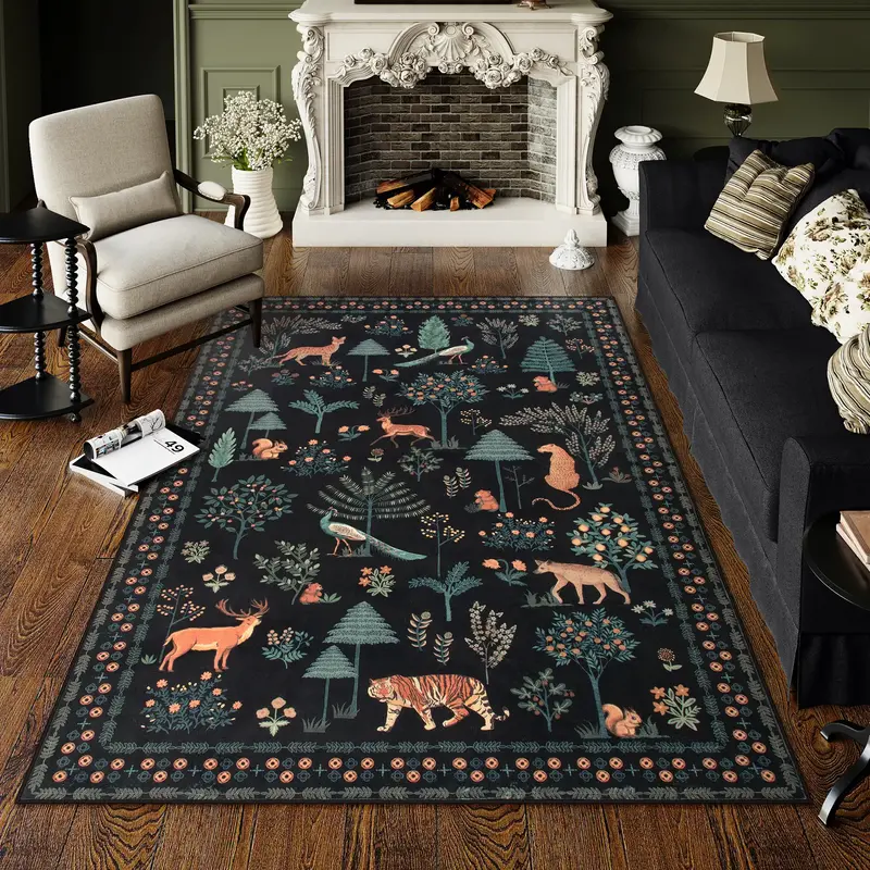 Lahome Jungle Animal Large Washable  Stain Resistant Area Rugs for Living Room, Bedroom, Dining Room,Playroom Classroom Offic...