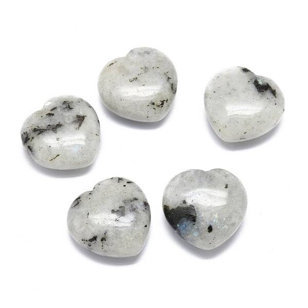 Natural Labradorite Heart Love Palm Worry Stone