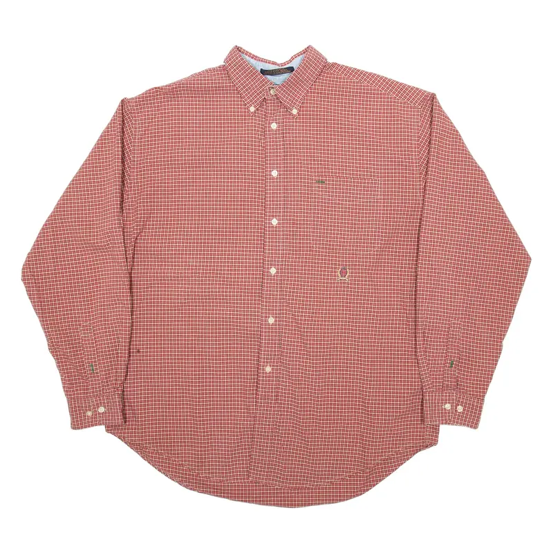 TOMMY HILFIGER Mens Shirt Red Check Long Sleeve XL