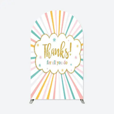 Aperturee Thanks You Colorful Stripes Apperciate Week Arch Backdrop | Chiara Wall Backdrop Diy | Diy Chiara Backdrop Cover | ...