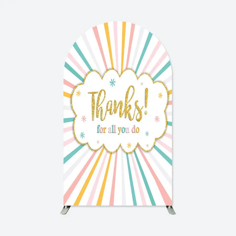 Aperturee Thanks You Colorful Stripes Apperciate Week Arch Backdrop | Chiara Wall Backdrop Diy | Diy Chiara Backdrop Cover | ...
