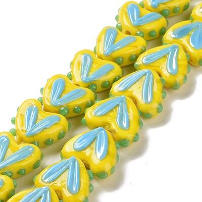 Heart Handmade Lampwork Beads Strands