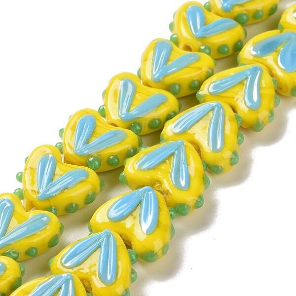 Heart Handmade Lampwork Beads Strands