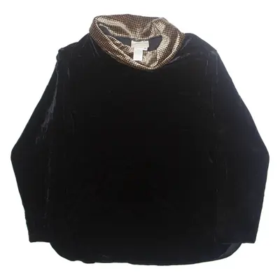 COLDWATER CREEK Womens Blouse Black High Neck Long Sleeve M