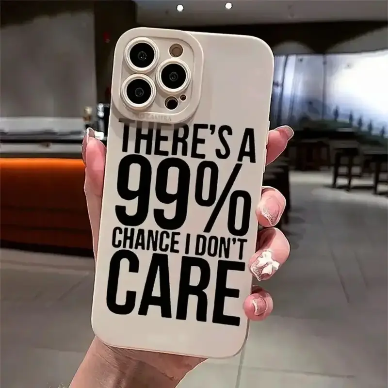Slogan Graphic Phone Case, Fashion Phone Protective Case, Full Coverage Shockproof Phone Cover Compatible With iPhone 16/15/1...