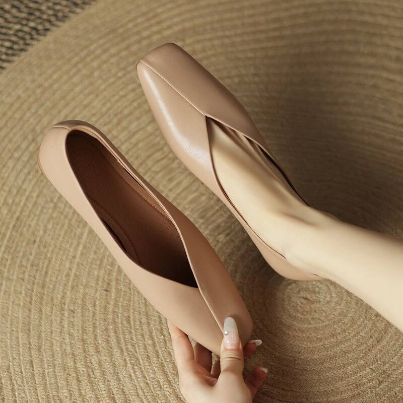 CHIKO Shanita Square Toe Block Heels Pumps Shoes