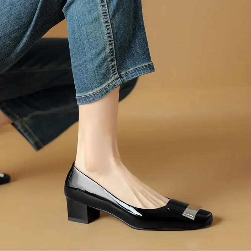 CHIKO Stevie Square Toe Block Heels Pumps Shoes