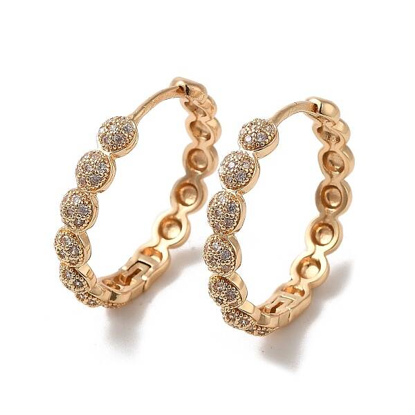 Brass Cubic Zirconia Hoop Earrings for Women