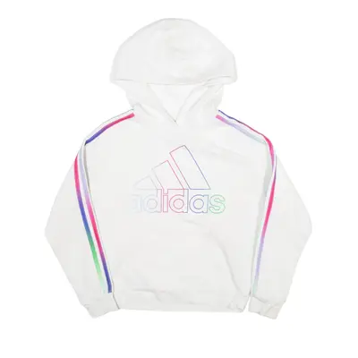 ADIDAS Hoodie White Pullover Girls L