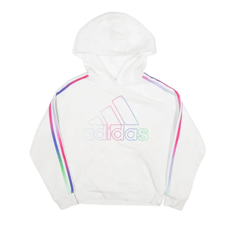 ADIDAS Hoodie White Pullover Girls L
