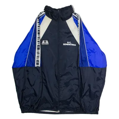 PRIMATO AC Sementina Mens Rain Jacket Blue Nylon 90s Hooded L