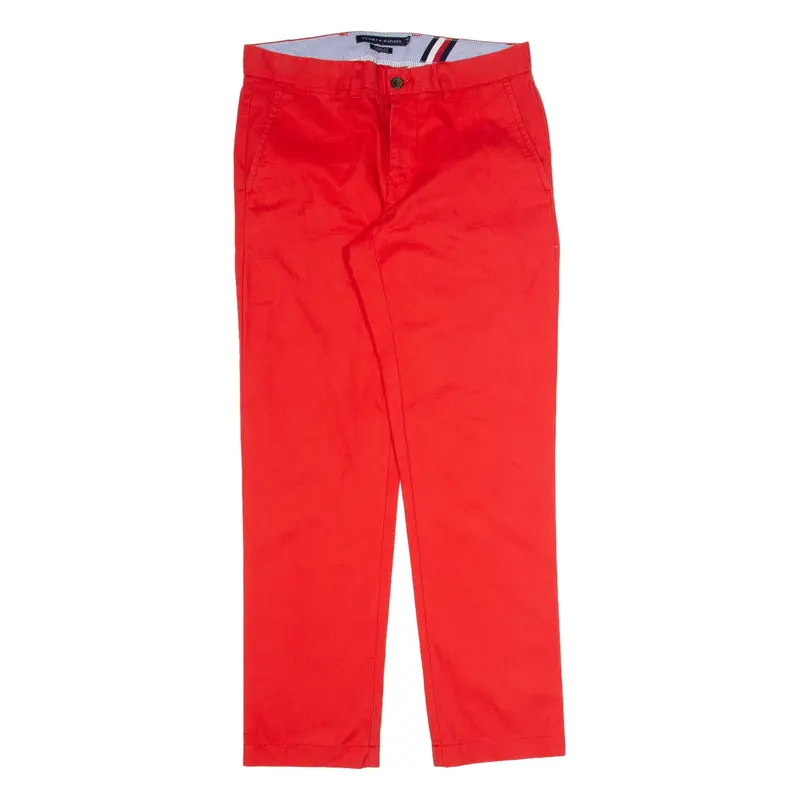 TOMMY HILFIGER Chino Mens Trousers Red Regular Straight W30 L30