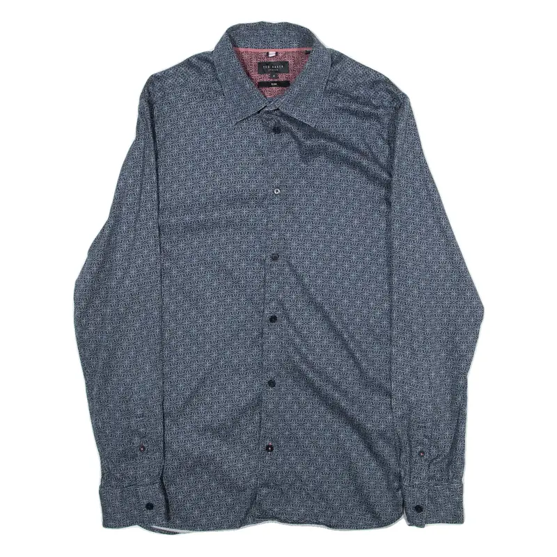 TED BAKER Mens Shirt Green Floral Long Sleeve M