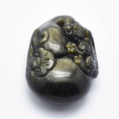Natural Golden Sheen Obsidian Pendants