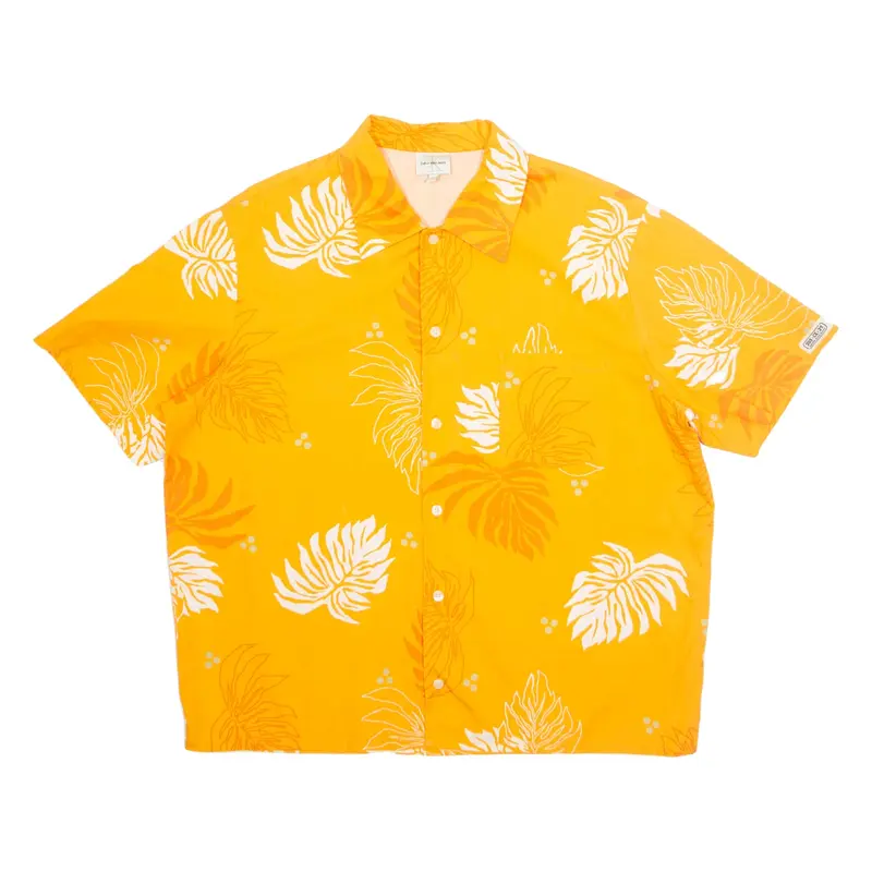 CALVIN KLEIN JEANS Mens Shirt Orange Floral Short Sleeve XL