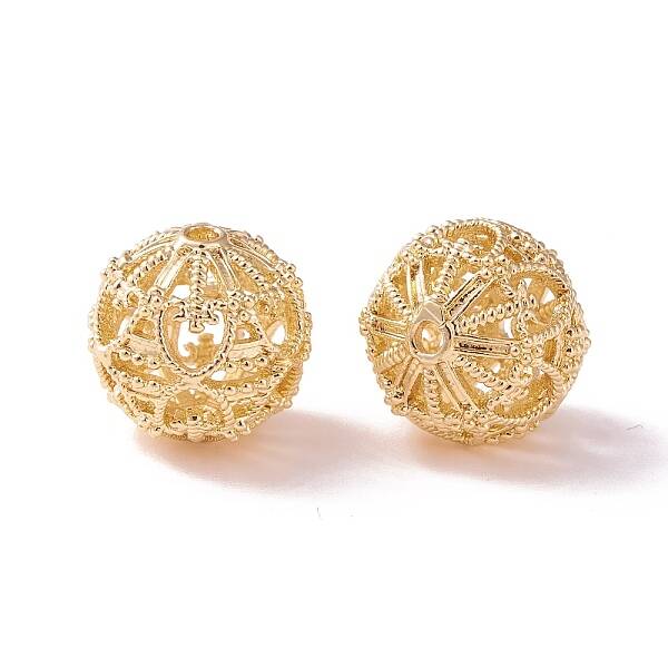 Brass Hollow Round Beads