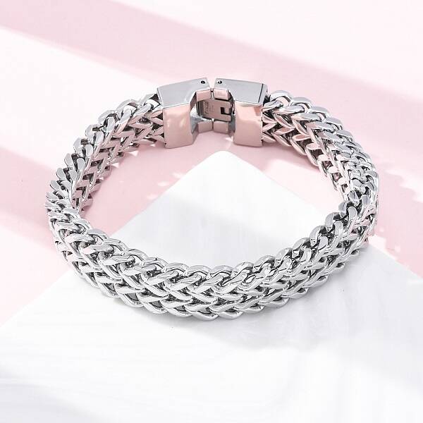 304 Stainless Steel Wheat Chain Bracelets for Women Men