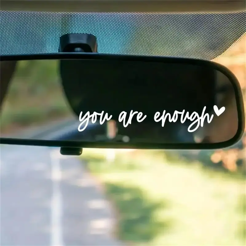 Car Rear View Mirror Sticker, Creative Car Decal Sticker, Motivational Quotes Car Decal, Cute Girly Car Decor Accessories, Pe...