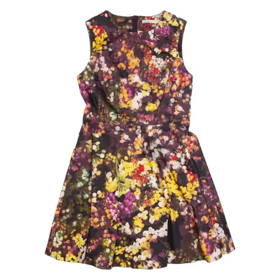 KAREN MILLEN Womens A-Line Dress Black Crazy Pattern Knee Length UK 16