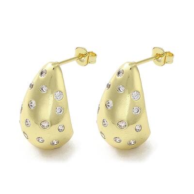 Brass with Cubic Zirconia Stud Earrings