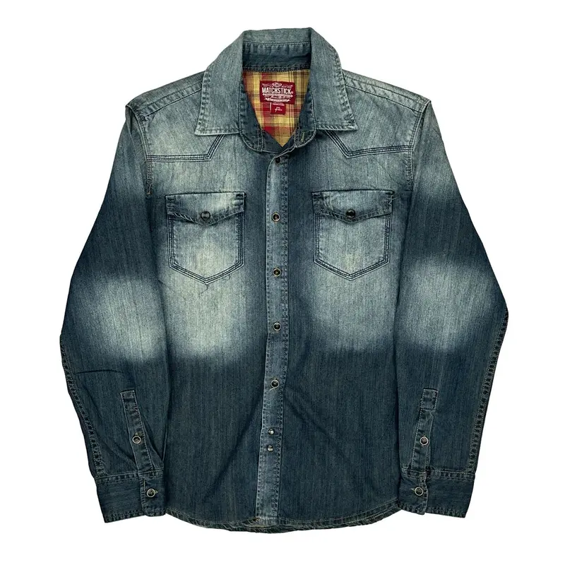 Matchstick Denim Shirt - 2XL Blue Cotton