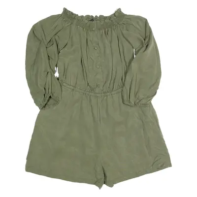 ZARA BASIC Off The Shoulder Womens Playsuit Green Wide-Leg M