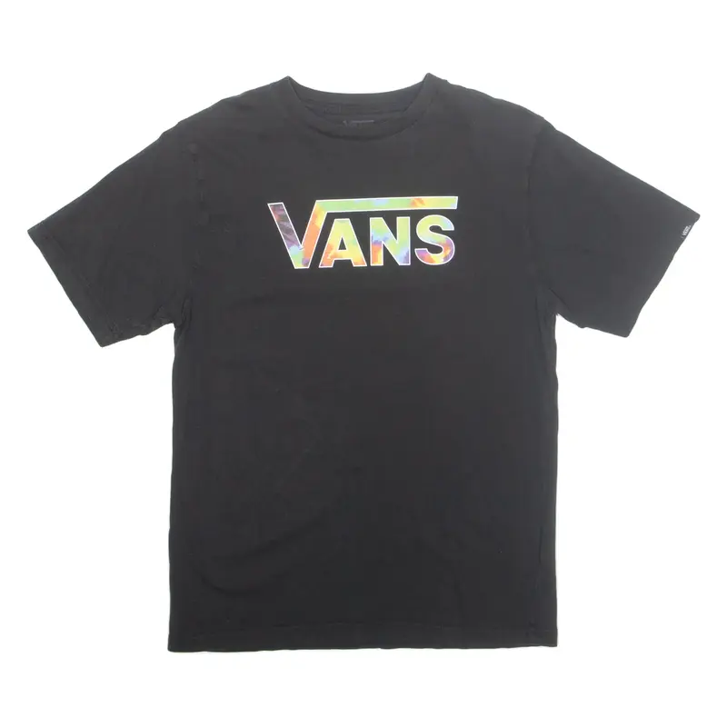 VANS Rainbow Womens T-Shirt Black UK 14
