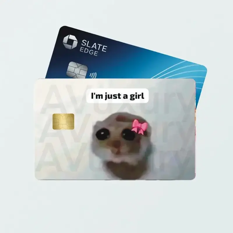 Im Just a Girl Hamster Credit Card Skin Sticker Decal