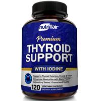 NutriFlair Thyroid Support with Iodine and BioPerine and Proper Hormone Function Vitamin Supplement, Natural Dairy Free & Veg...