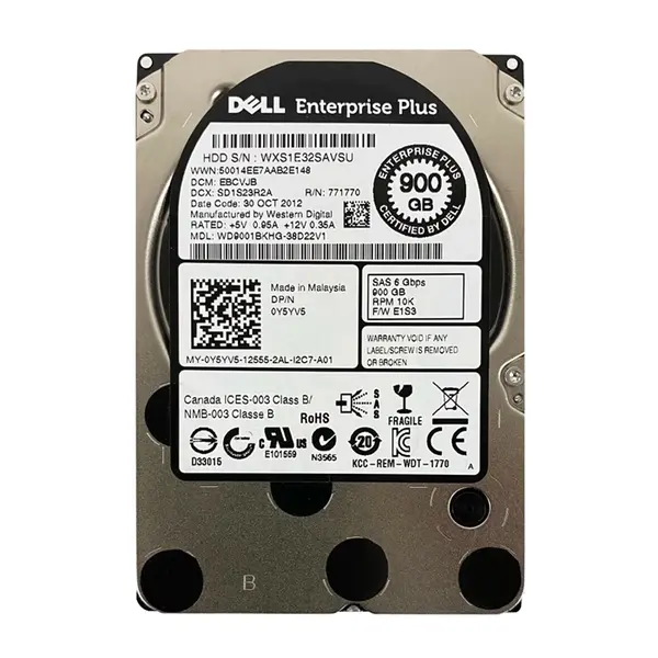 Y5YV5 Dell 900GB 6Gb/s SAS 10000 2.5-Inch Hard Drive