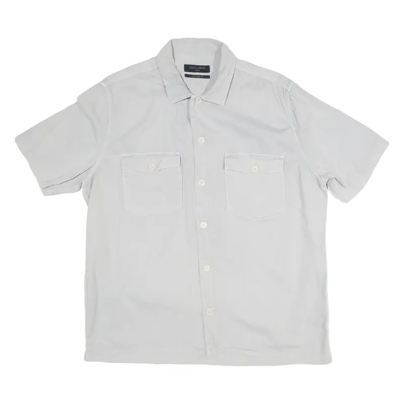 ALL SAINTS Relaxed Fit Mens Plain Shirt Grey L