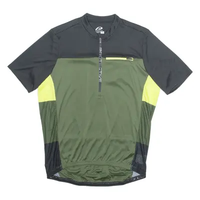 PROTECTIVE Cycling Mens Jersey Green High Neck XL