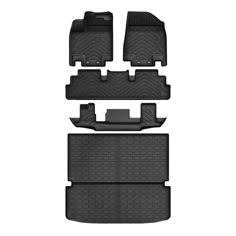 Custom Fit All-Weather Floor Mats for 2022-2025 Nissan Pathfinder 7-Seat, TPE Liners for 1st, 2nd, 3rd Rows & Trunk, Full Set...