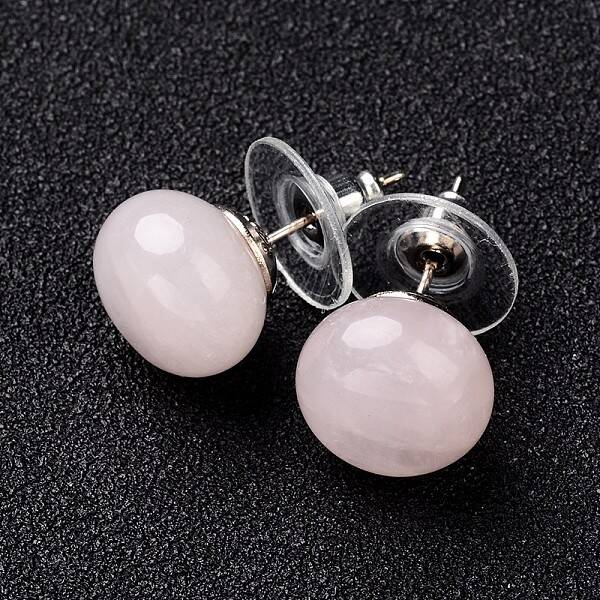 Rose Quartz Stud Earrings