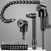 Flexible Drill Bit Extension Kit, 1/4 Inch Hex Shank Bendable Drill Bit Extension Set with 90° Right Angle & 10 Short Scre...