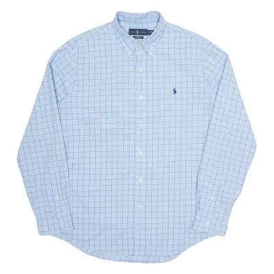 RALPH LAUREN Mens Shirt Blue Check Long Sleeve L