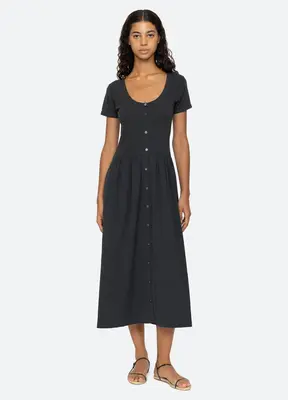 Dress Salome Vegetable Ss24-038 Charcoal | Color: CHARCOAL | Size: S