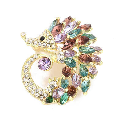 Rhinestone Hedgehog Badge
