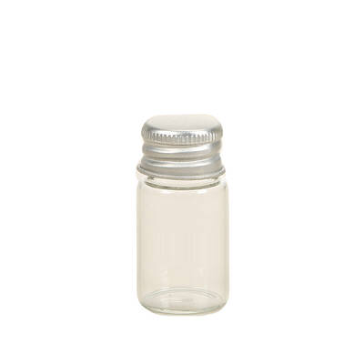 Glass Bead Containers with Silver Color Screw Top Lid