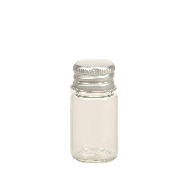 Glass Bead Containers with Silver Color Screw Top Lid