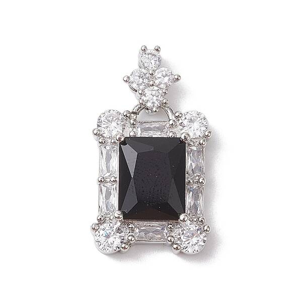 Brass Micro Pave Cubic Zirconia Pendants